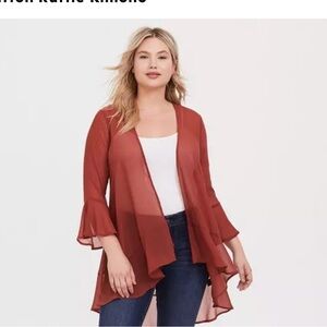 Torrid Chiffon Ruffle Kimono